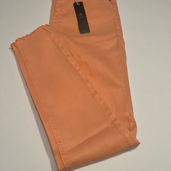 Mona High Rise Tractr Jeans Spanish Vanilla Denim Skinny Crop Fray MSRP $90 (D4) - Picture 3 of 10